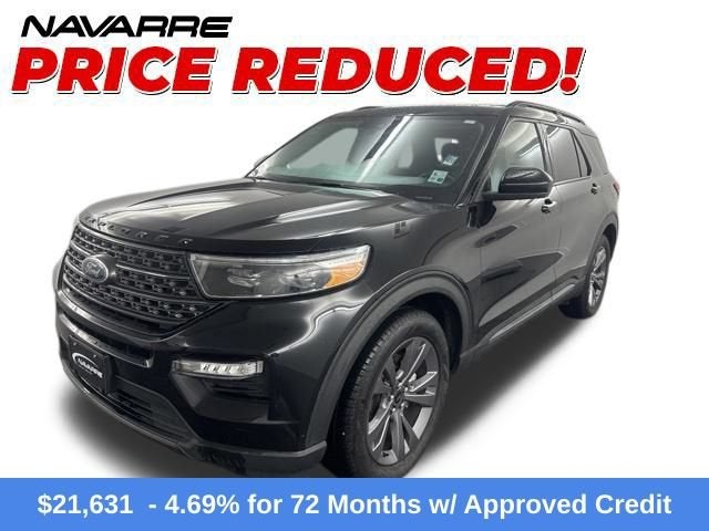 2023 Ford Explorer XLT in Black — front three-quarter view