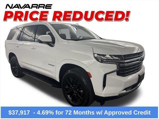 2023 Chevrolet Tahoe LT in Summit White — front three-quarter view