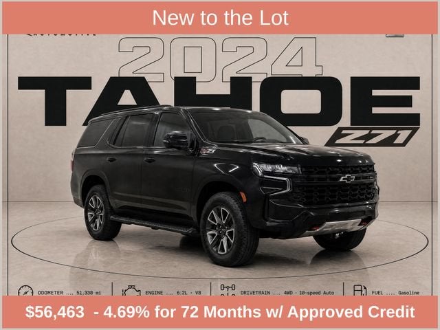 2024 Chevrolet Tahoe Z71 in Black — front three-quarter view